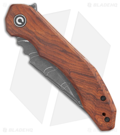CIVIVI Bryan Montalvo Bluetick Liner Lock Knife Guibourtia Wood (3.5" Damascus)