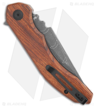 CIVIVI Bryan Montalvo Bluetick Liner Lock Knife Guibourtia Wood (3.5" Damascus)