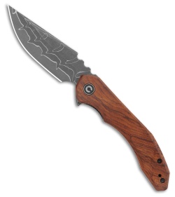 CIVIVI Bryan Montalvo Bluetick Liner Lock Knife Guibourtia Wood (3.5" Damascus)