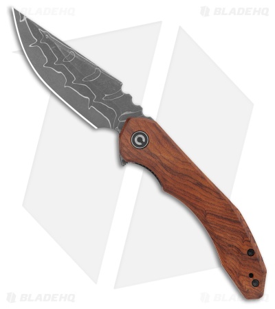 CIVIVI Bryan Montalvo Bluetick Liner Lock Knife Guibourtia Wood (3.5" Damascus)