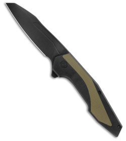 CIVIVI GTC Hypersonic Frame Lock Knife Black Steel/OD Green G-10 (3.7" Black SW)