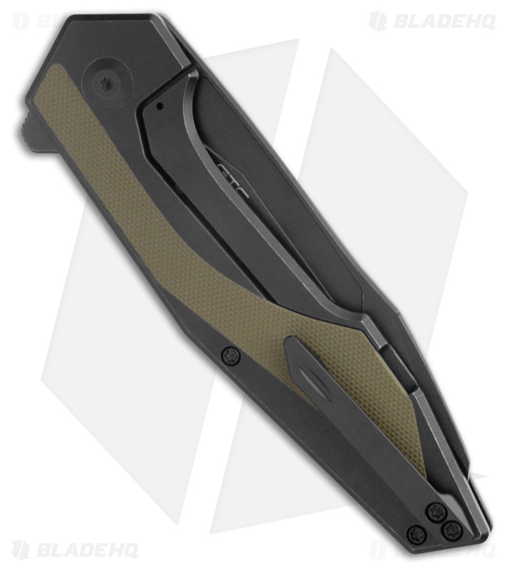 CIVIVI GTC Hypersonic Frame Lock Knife Black Steel/OD Green G-10 (3.7" Black SW)