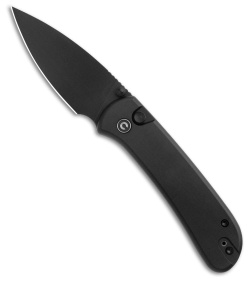 CIVIVI Qubit  Button Lock Knife Black Aluminum (2.98&quot; Black Stonewash) | 193859