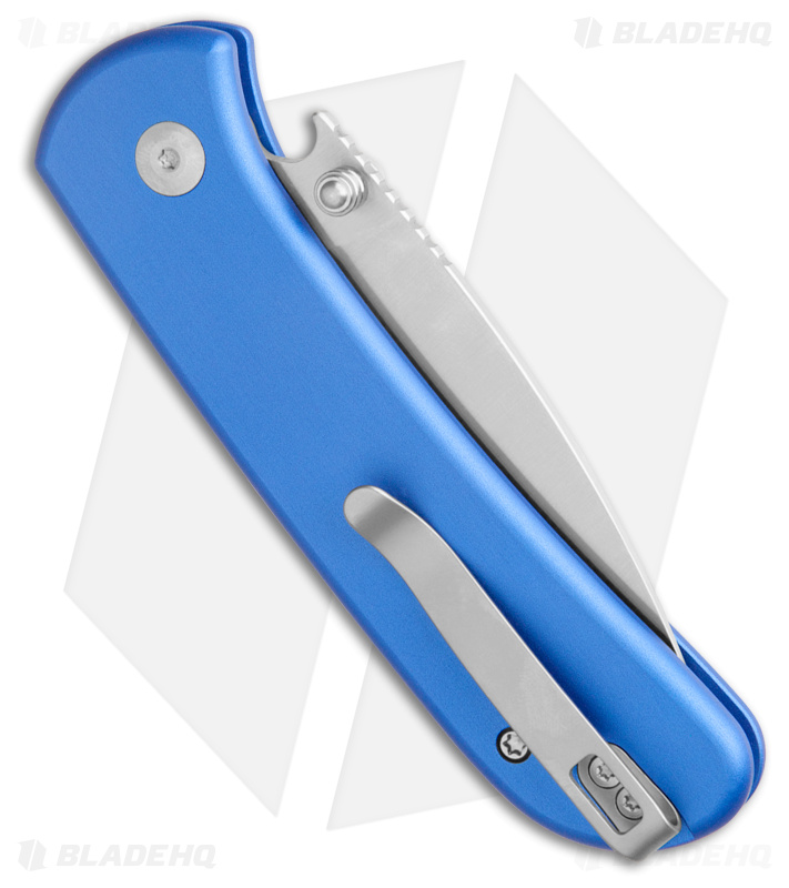 CIVIVI Qubit  Button Lock Knife Blue Aluminum (2.98" Satin)