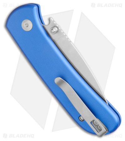 CIVIVI Qubit  Button Lock Knife Blue Aluminum (2.98" Satin)