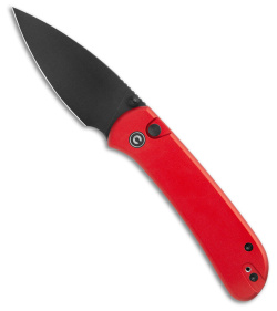 CIVIVI Qubit Button Lock Knife Red Aluminum (2.98" Black Stonewash)