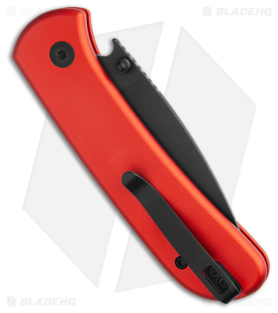 CIVIVI Qubit Button Lock Knife Red Aluminum (2.98" Black Stonewash)