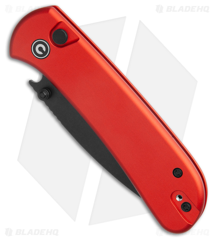 CIVIVI Qubit Button Lock Knife Red Aluminum (2.98" Black Stonewash)