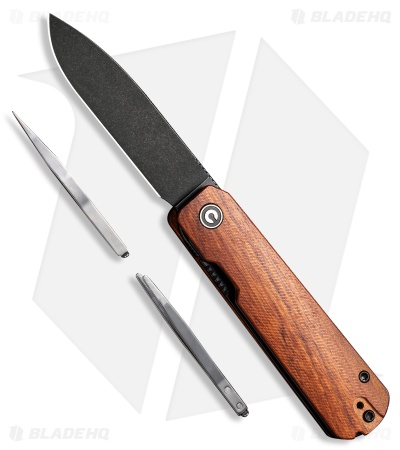 CIVIVI Sendy Liner Lock Knife Guibourtia Wood (2.8" Black SW) C21004A-2