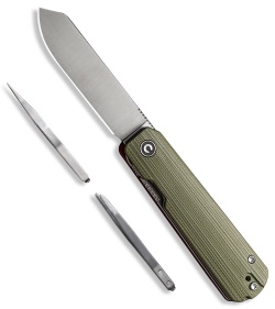 CIVIVI Sendy Liner Lock Spey Point Knife Green/Red G-10 (2.8" Satin) C21004B-1