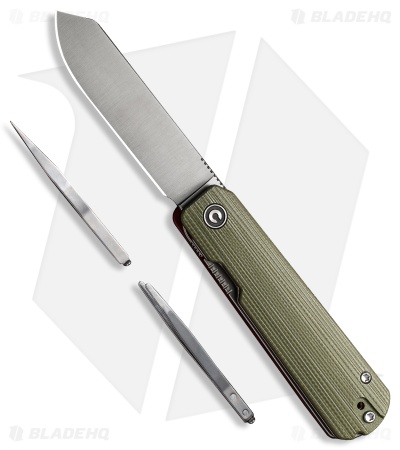 CIVIVI Sendy Liner Lock Spey Point Knife Green/Red G-10 (2.8" Satin) C21004B-1