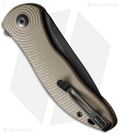 CIVIVI Synergy3 Liner Lock Knife Tan G-10 (3.24" Black Stonewash) C20075D-2