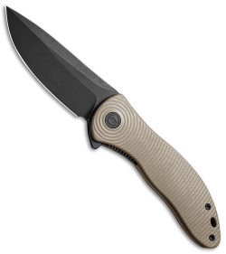 CIVIVI Synergy3 Liner Lock Knife Tan G-10 (3.24" Black Stonewash) C20075D-2