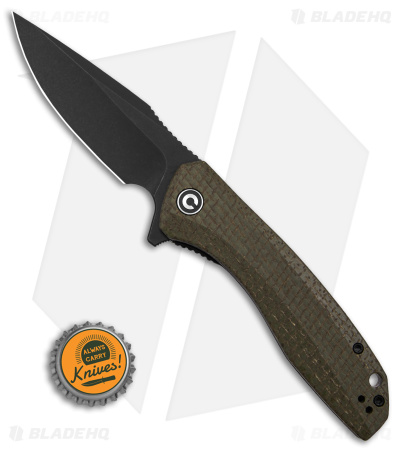 CIVIVI Baklash Flipper Liner Lock Knife Green Coarse Micarta (3.5" Black SW) 