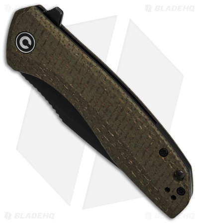 CIVIVI Baklash Flipper Liner Lock Knife Green Coarse Micarta (3.5" Black SW) 