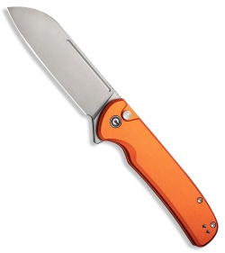 CIVIVI Chevalier II Button Lock Knife Orange Aluminum (3.4" Satin) C20022B-2