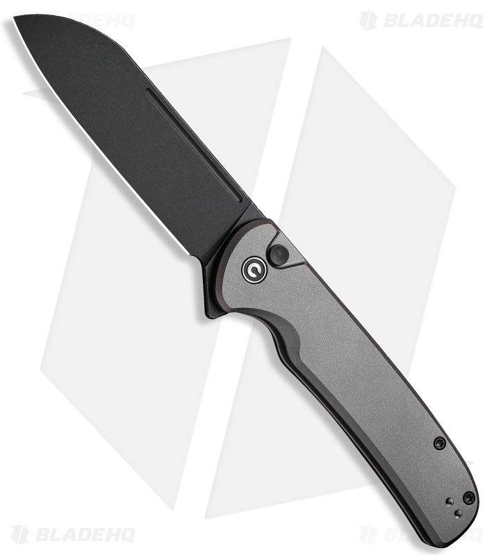 CIVIVI Chevalier II Button Lock Knife Gray Aluminum (3.4" Black SW) C20022B-3