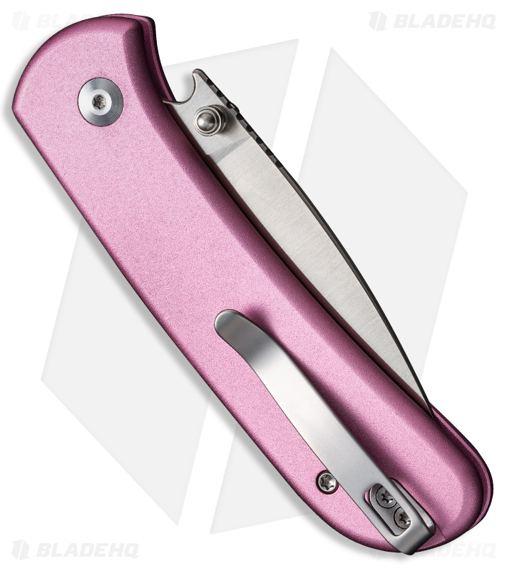 CIVIVI Qubit  Button Lock Knife Pink Aluminum (2.98" Satin) C22030E-5