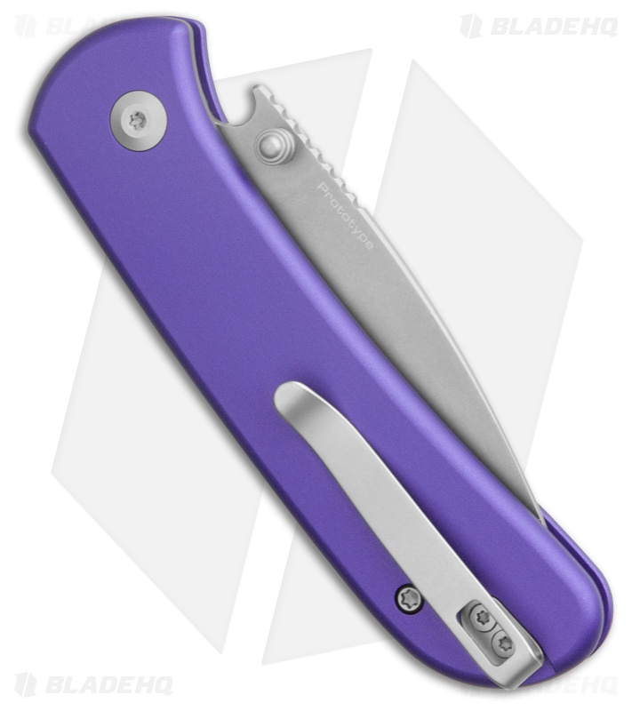 CIVIVI Qubit Button Lock Knife Purple Aluminum (3" S35VN)