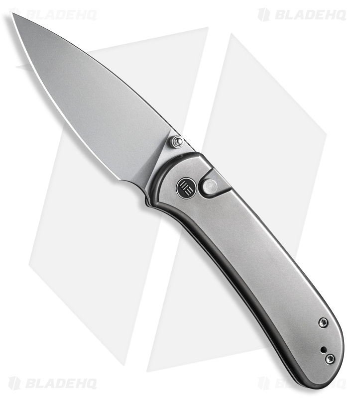 WE Knife Co. Qubit Button Lock Knife Gray Titanium (3.25" Bead Blast)