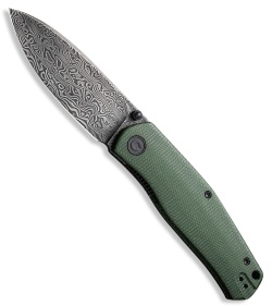 CIVIVI Sokoke Liner Lock Knife Green Micarta (3.35" Damascus) C22007-DS2