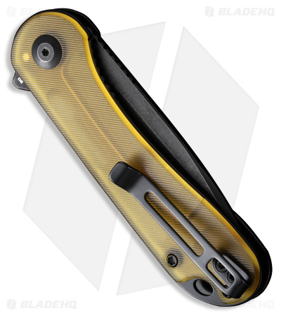 CIVIVI Elementum Liner Lock Knife Yellow Ultem (2.9" Black Stonewash D2)