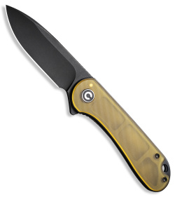 CIVIVI Elementum Liner Lock Knife Yellow Ultem (2.9" Black Stonewash D2)