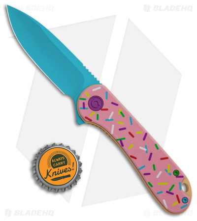 CIVIVI Elementum Dessert Warrior® Exclusive Knife Pink G-10 (2.9" Blue) Donut