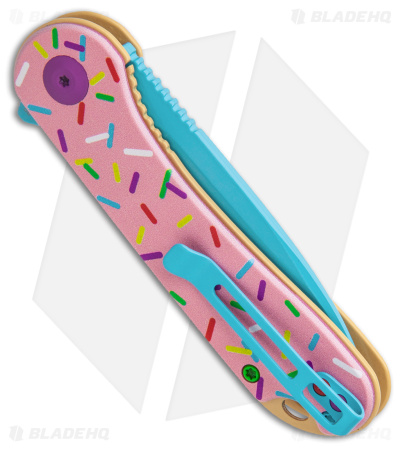 CIVIVI Elementum Dessert Warrior® Exclusive Knife Pink G-10 (2.9" Blue) Donut