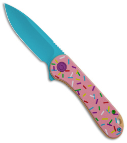 CIVIVI Elementum Dessert Warrior® Exclusive Knife Pink G-10 (2.9" Blue) Donut