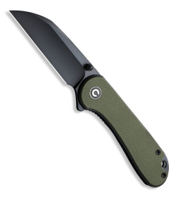 CIVIVI Elementum Wharncliffe Liner Lock Knife Green G-10 (3" Black) C18062AF-2