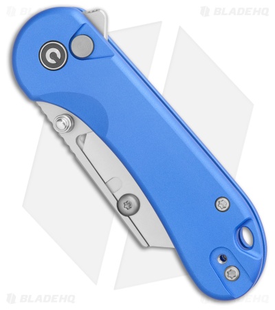 CIVIVI Elementum Utility Button Lock Knife Blue Aluminum (2.5" Satin)