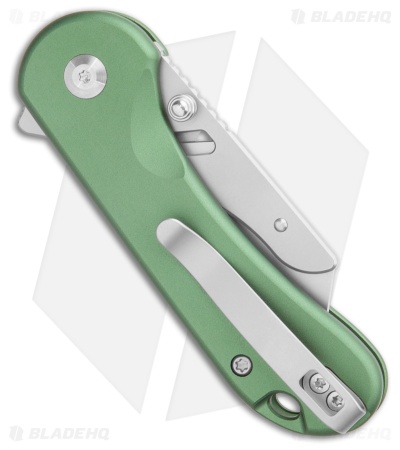 CIVIVI Elementum Utility Button Lock Knife Green Aluminum (2.5" Satin)