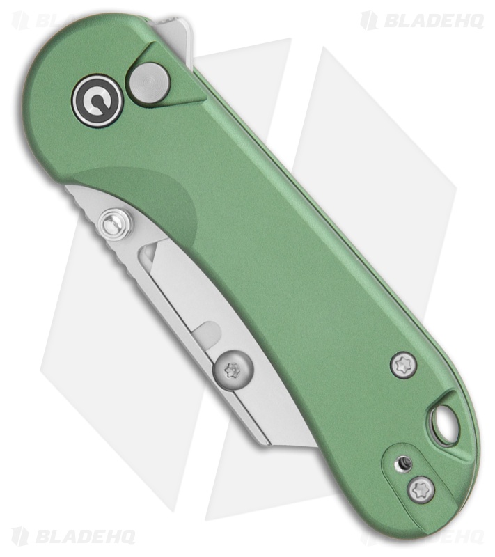 CIVIVI Elementum Utility Button Lock Knife Green Aluminum (2.5" Satin)