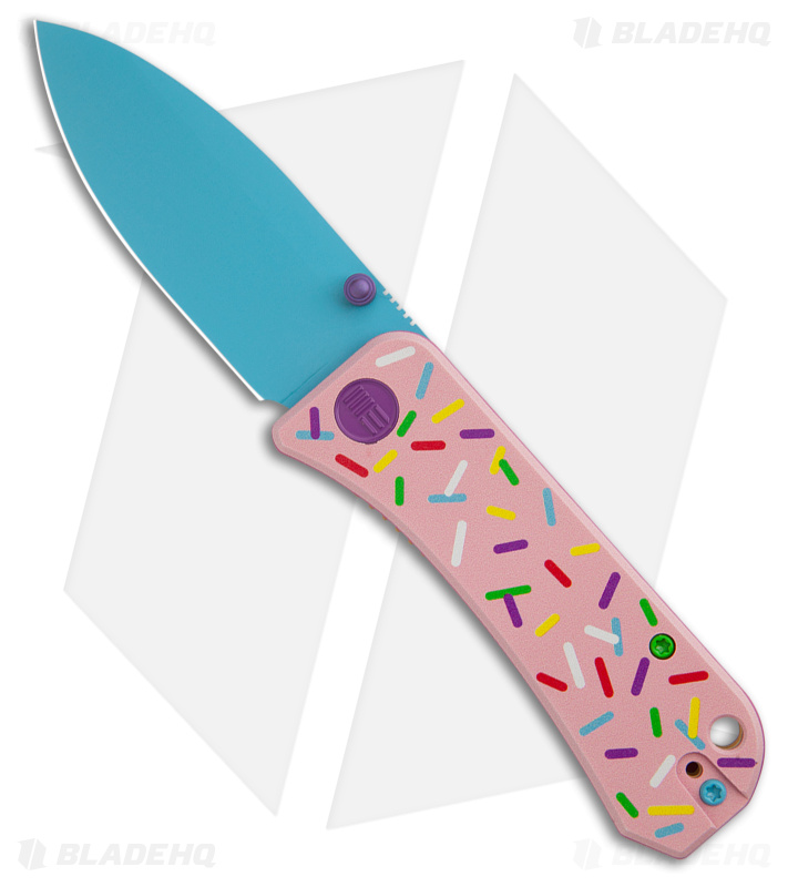 WE Knife Co. Dessert Warrior® Banter Knife Pink G-10 (2.9" Blue) Donut