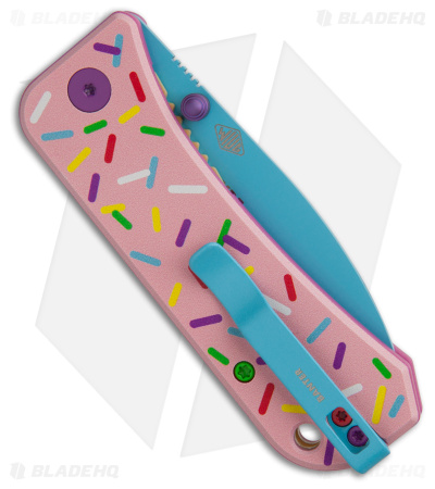 WE Knife Co. Dessert Warrior® Banter Knife Pink G-10 (2.9" Blue) Donut