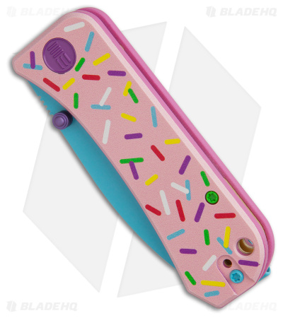 WE Knife Co. Dessert Warrior® Banter Knife Pink G-10 (2.9" Blue) Donut