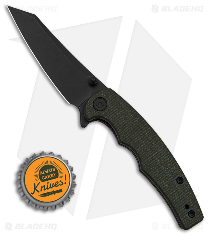 CIVIVI P87 Folder Liner Lock Knife Green Micarta (2.9" Black SW) C21043-3