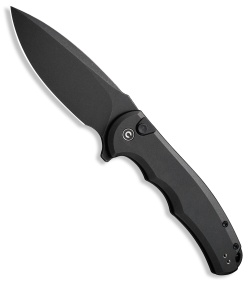 CIVIVI Praxis Flipper Button Lock Knife Black Aluminum (3.7" Black SW) C18026E-1