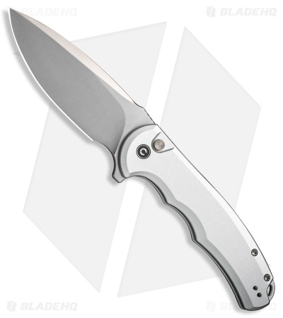 CIVIVI Praxis Flipper Button Lock Knife Silver Aluminum (3.7" Satin) C18026E-2