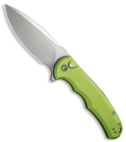 CIVIVI Praxis Flipper Button Lock Knife Green Aluminum (3.7" Satin) C18026E-3