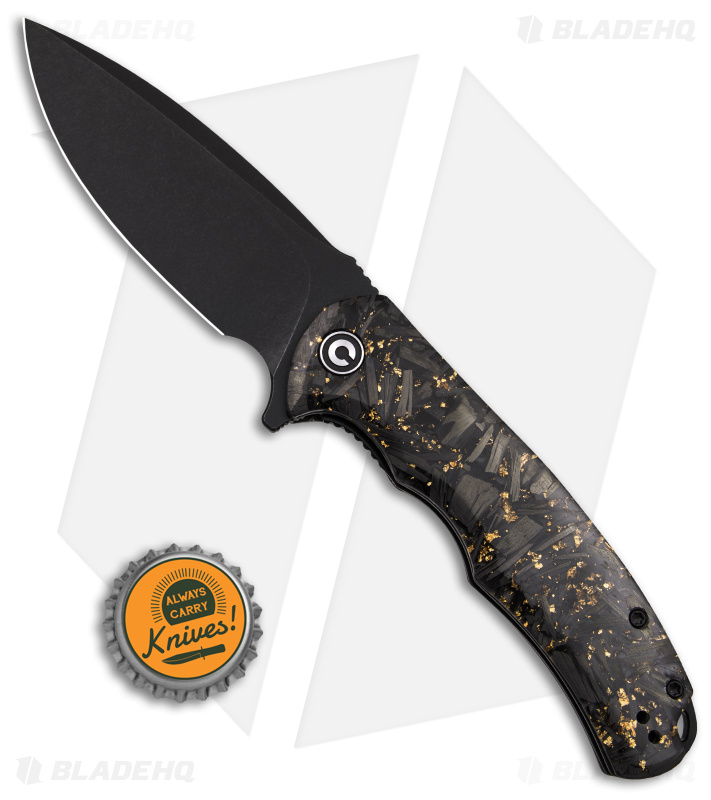 CIVIVI Praxis Flipper Liner Lock Knife Shredded Gold CF (3.75" Black SW) C803J