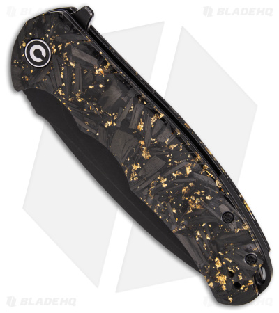 CIVIVI Praxis Flipper Liner Lock Knife Shredded Gold CF (3.75" Black SW) C803J