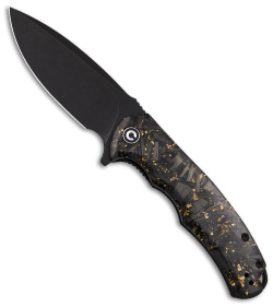 CIVIVI Praxis Flipper Liner Lock Knife Shredded Gold CF (3.75" Black SW) C803J