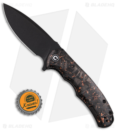 CIVIVI Praxis Flipper Liner Lock Knife Shredded Copper CF (3.75" Black SW)