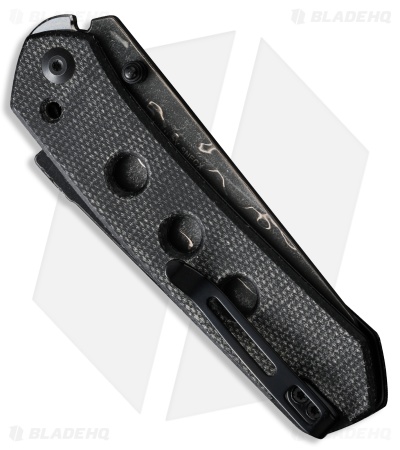 CIVIVI Vision FG Superlock Knife Black Canvas Micarta (3.5" Damascus) C22036-2