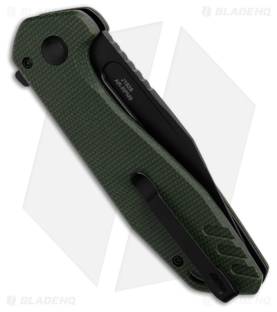 CJRB Cutlery Riff Button Lock Knife Green Micarta (3.5" Black)