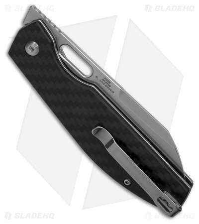 CJRB Cutlery Ekko Button Lock Knife Black Carbon Fiber (3.3" SW)