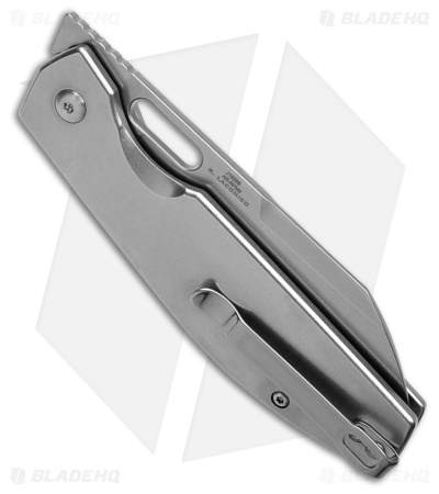 CJRB Cutlery Ekko Button Lock Knife Stonewash Steel (3.3" SW)