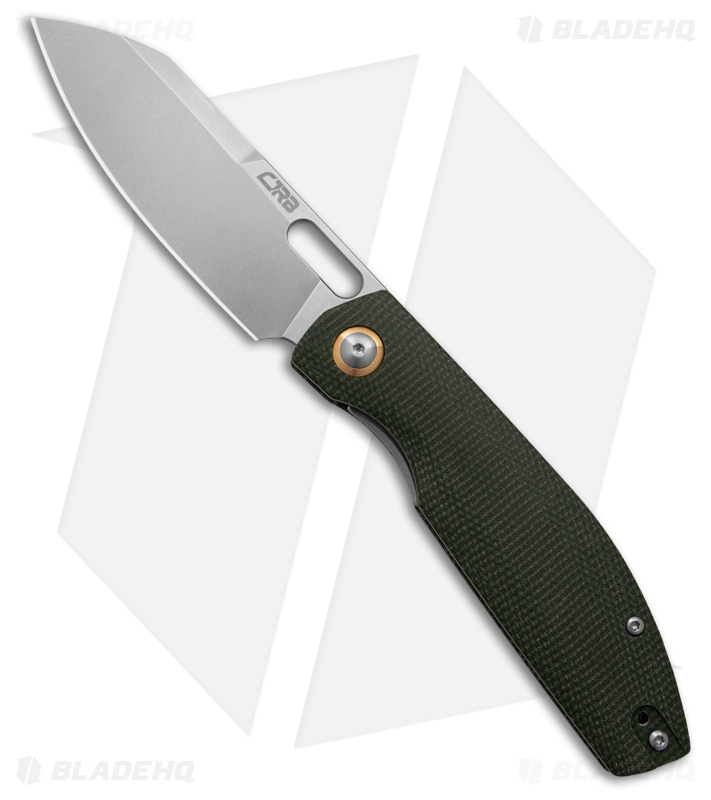 CRJB Cutlery Ekko | Liner Lock Knife | Green Micarta